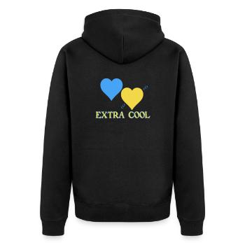 Down Syndrom Geschenk Geburt Geburtstag lustig - Unisex Premium Bio Zip Hoodie - Schwarz - Hinten - Nico (187cm)