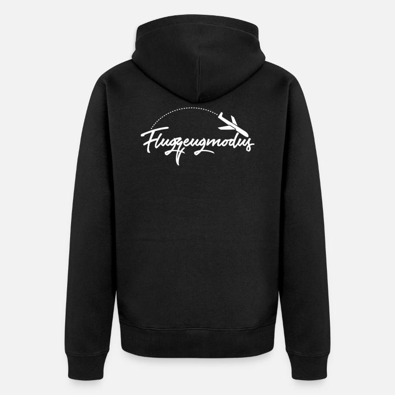 Flugzeugmodus - Unisex Premium Bio Zip Hoodie - Schwarz