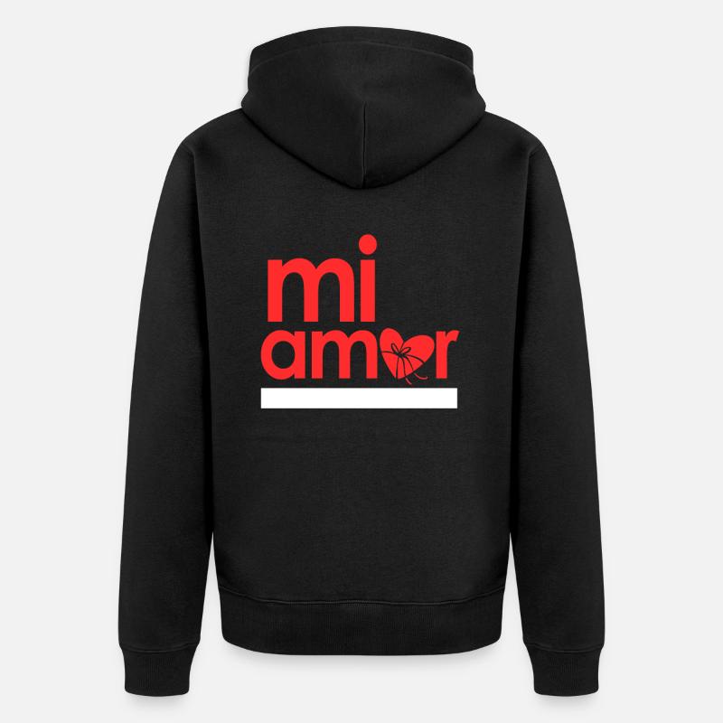 mi amor - Veste à capuche bio Premium Unisexe - noir