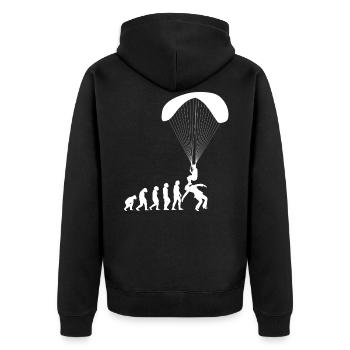 Evolution Paragliding Paraglider Paraglider Shirt - Unisex Premium Organic Zip Hoodie - black - Back - Nico (187cm)