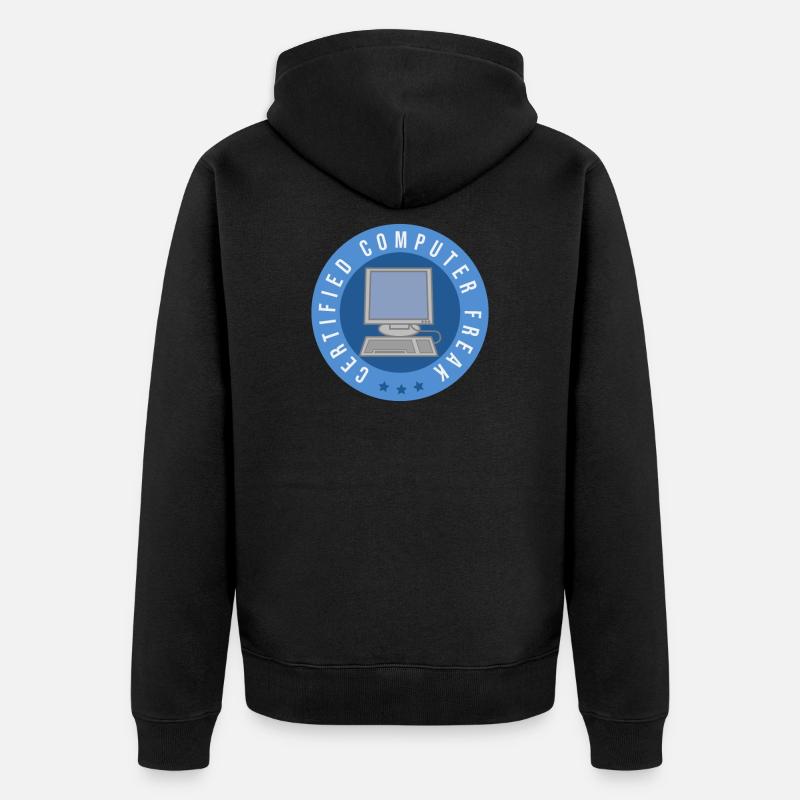 Computer certified - Computer Freak - Unisex Premium Bio Zip Hoodie - Schwarz