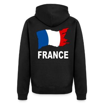 france drapeau 04 - Veste à capuche bio Premium Unisexe - noir - Dos - Nico (187cm)