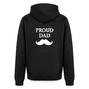 Werdende Väter - Unisex Premium Bio Zip Hoodie - Schwarz - Hinten - Nico (187cm)