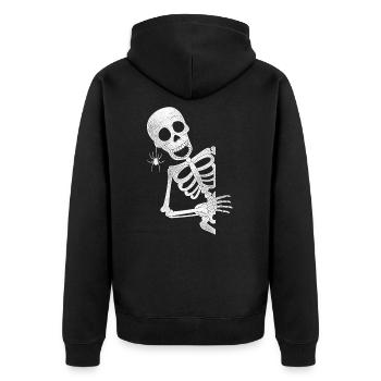 Squelette avec araignée costume Halloween - Veste à capuche bio Premium Unisexe - noir - Dos - Nico (187cm)