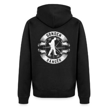 Sonden Gänger Metalldetektor Schatzsucher - Unisex Premium Bio Zip Hoodie - Schwarz - Hinten - Nico (187cm)