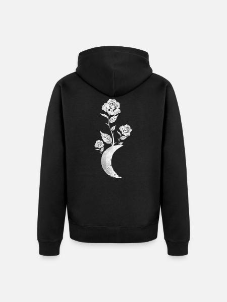 Moon Rose Occult - Unisex Premium Organic Zip Hoodie - black