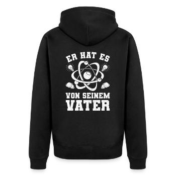 He has it from his father - Unisex Premium Organic Zip Hoodie - black - Back - Nico (187cm)