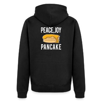 Drôle de proverbes drôles PEACE JOY CADEAU DE PANCAKE - Veste à capuche bio Premium Unisexe - noir - Dos - Nico (187cm)
