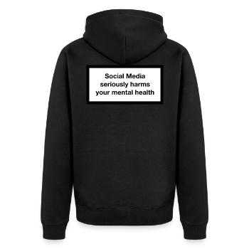 Les médias sociaux nuisent gravement à votre santé mentale - Veste à capuche bio Premium Unisexe - noir - Dos - Nico (187cm)