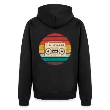 Enregistreurs de cassettes dans les années 80 - Veste à capuche bio Premium Unisexe - noir - Dos - Nico (187cm)
