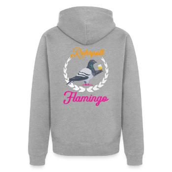Ruhrpott Flamingo Pigeon - Veste à capuche bio Premium Unisexe - gris chiné - Dos - Nico (187cm)