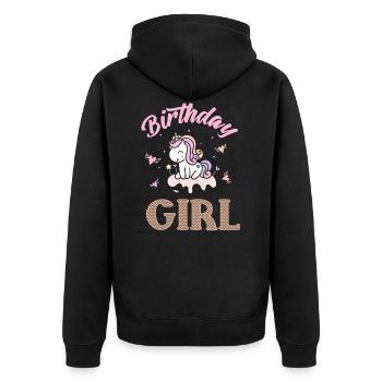 Birthday Girl Geburtstag mädchen Geburtstagsparty - Unisex Premium Bio Zip Hoodie - Schwarz - Hinten - Nico (187cm)