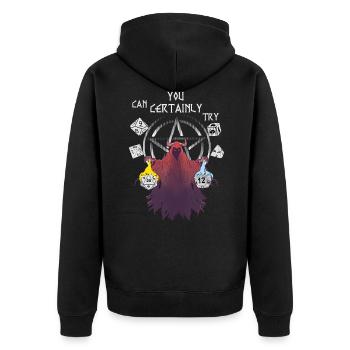 RPG Cube D20 Jeu de rôle Dice Dragons Pentagram - Veste à capuche bio Premium Unisexe - noir - Dos - Nico (187cm)