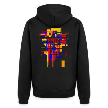 Chantier de construction Bauhaus - conception d'architecture - Veste à capuche bio Premium Unisexe - noir - Dos - Nico (187cm)