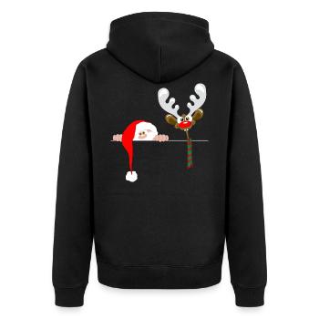 fou le père noël drôle - Veste à capuche bio Premium Unisexe - noir - Dos - Nico (187cm)