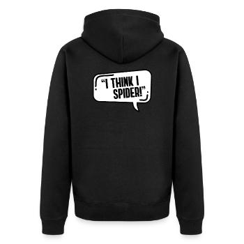 I think I spider! Denglish design lustig - Unisex Premium Bio Zip Hoodie - Schwarz - Hinten - Nico (187cm)