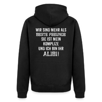 Beste Freundin Geschenk T-Shirt - Unisex Premium Bio Zip Hoodie - Schwarz - Hinten - Nico (187cm)