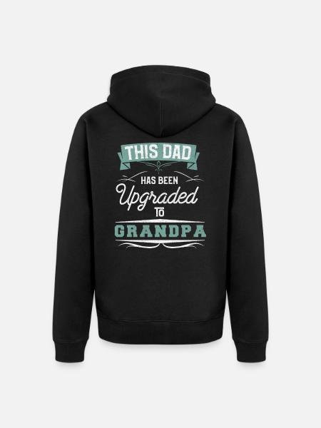 Grandpa Grandpa Gift Grandpa Becoming Grandpa - Unisex Premium Organic Zip Hoodie - black
