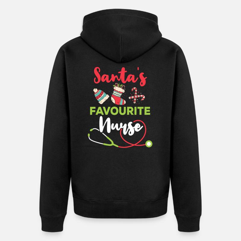 Weihnachten Krankenpflegerin Krankenschwester - Unisex Premium Bio Zip Hoodie - Schwarz