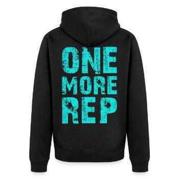 Bodybuilding Gym Workout Training Fitness Shirt - Unisex Premium Organic Zip Hoodie - black - Back - Nico (187cm)
