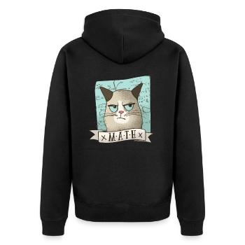 Math Cat T-Shirt cadeau professeur de mathématiques drôle - Veste à capuche bio Premium Unisexe - noir - Dos - Nico (187cm)