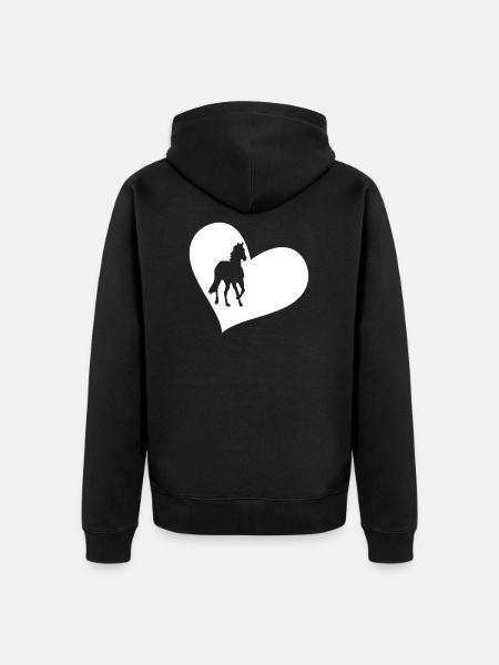 Pferd Pferde - Unisex Premium Bio Zip Hoodie - Schwarz