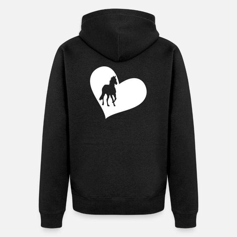 Chevaux chevaux - Veste à capuche bio Premium Unisexe - noir