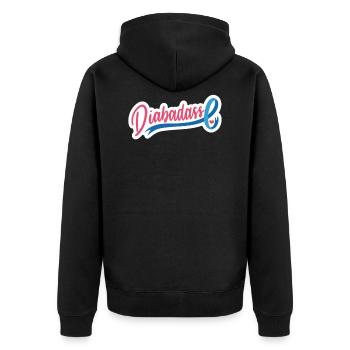 Diabadass T-shirt cadeau diabète diabétique - Veste à capuche bio Premium Unisexe - noir - Dos - Nico (187cm)