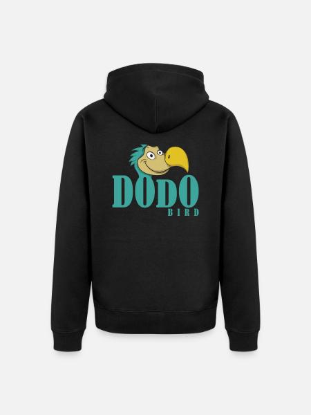 Dodo font with dodo head - Unisex Premium Organic Zip Hoodie - black