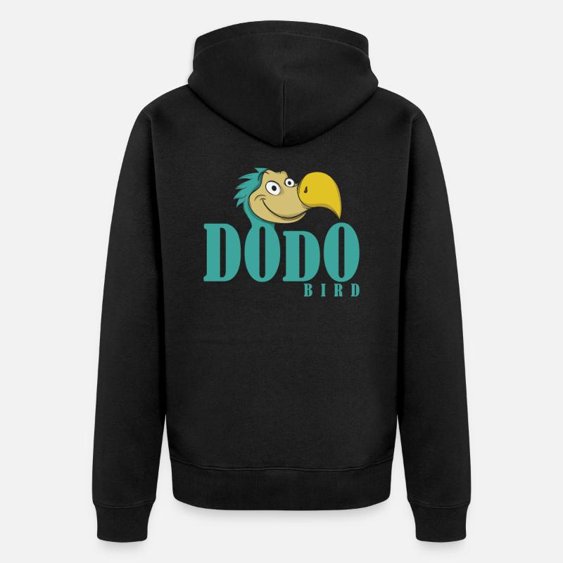 Dodo Schrift mit Dodokopf - Unisex Premium Bio Zip Hoodie - Schwarz