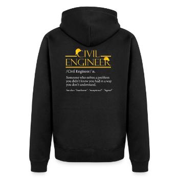 Ingénieur civil Ingénieur Métier Études Proverbe - Veste à capuche bio Premium Unisexe - noir - Dos - Nico (187cm)
