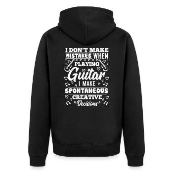 Gitarrist, Gitarre, Musiker - Unisex Premium Bio Zip Hoodie - Schwarz - Hinten - Nico (187cm)