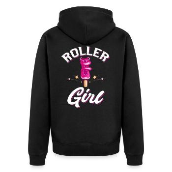 Roller derby roller skate patins à roues alignées - Veste à capuche bio Premium Unisexe - noir - Dos - Nico (187cm)