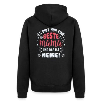 Mama, Baby, Geburt - Unisex Premium Bio Zip Hoodie - Schwarz - Hinten - Nico (187cm)