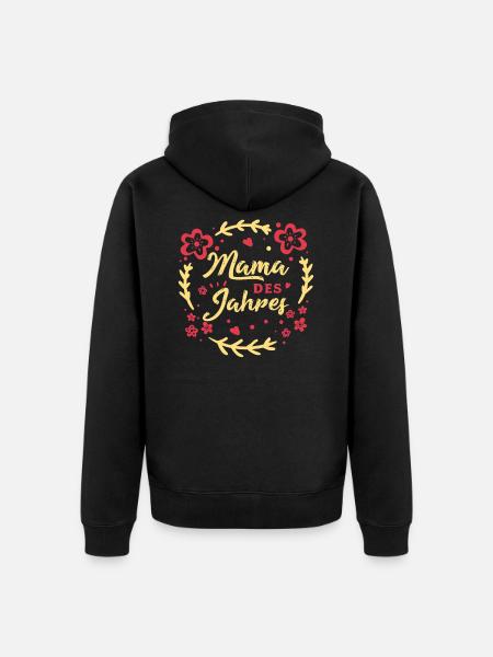 Mama des Jahres - Unisex Premium Bio Zip Hoodie - Schwarz
