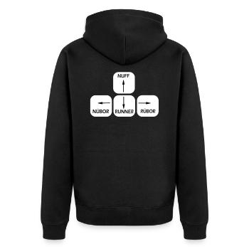 Tastatur Sächsisch - Unisex Premium Bio Zip Hoodie - Schwarz - Hinten - Nico (187cm)