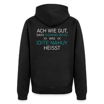 Russland Russisch lustige Sprüche für nahui Russen - Unisex Premium Bio Zip Hoodie - Schwarz - Hinten - Nico (187cm)