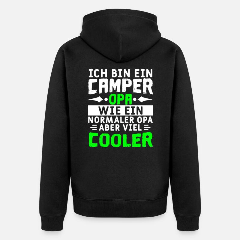 Ich bin ein Camper Opa - Unisex Premium Bio Zip Hoodie - Schwarz