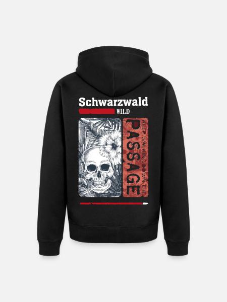 Schwarzwald Wild Skull - Unisex Premium Bio Zip Hoodie - Schwarz