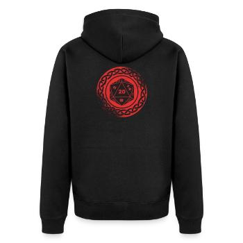 RPG Dice D20 Cube W20 Pen and Paper vintage - Unisex Premium Organic Zip Hoodie - black - Back - Nico (187cm)