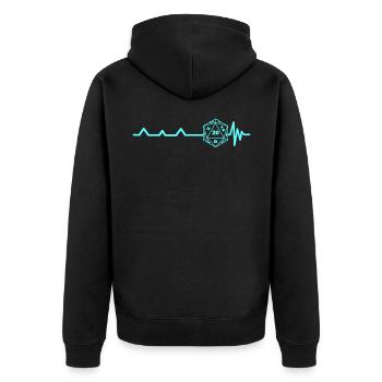 RPG Gamer Battement de coeur jeu de rôles cube Dice D20 - Veste à capuche bio Premium Unisexe - noir - Dos - Nico (187cm)