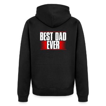Best Dad ever - Unisex Premium Bio Zip Hoodie - Schwarz - Hinten - Nico (187cm)