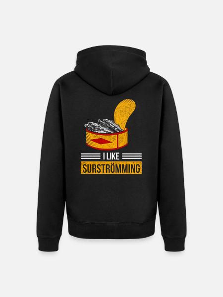 Funny surfing design - Unisex Premium Organic Zip Hoodie - black