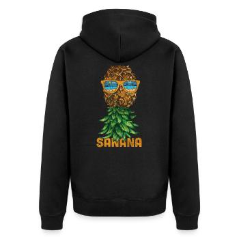 Pineapple on the head - Unisex Premium Organic Zip Hoodie - black - Back - Nico (187cm)