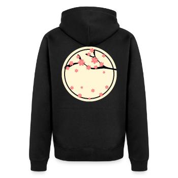 Name Shield Name badge for personalization - Unisex Premium Organic Zip Hoodie - black - Back - Nico (187cm)