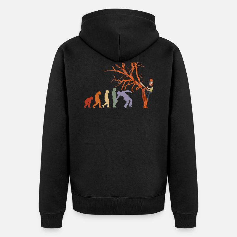EVOLUTION Paysagiste Tronçonneuse Jardinerie - Veste à capuche bio Premium Unisexe - noir