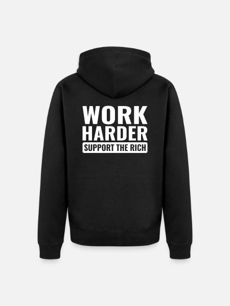 Travailler plus dur cynique lutte contre les classes d'injustice - Veste à capuche bio Premium Unisexe - noir