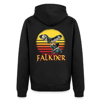Falkner Falknerei Beizjagd Greifvogel Greif - Unisex Premium Bio Zip Hoodie - Schwarz - Hinten - Nico (187cm)