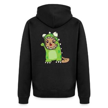 Cat Dino Trex Tyrannosaurus costume dinosaur - Unisex Premium Organic Zip Hoodie - black - Back - Nico (187cm)