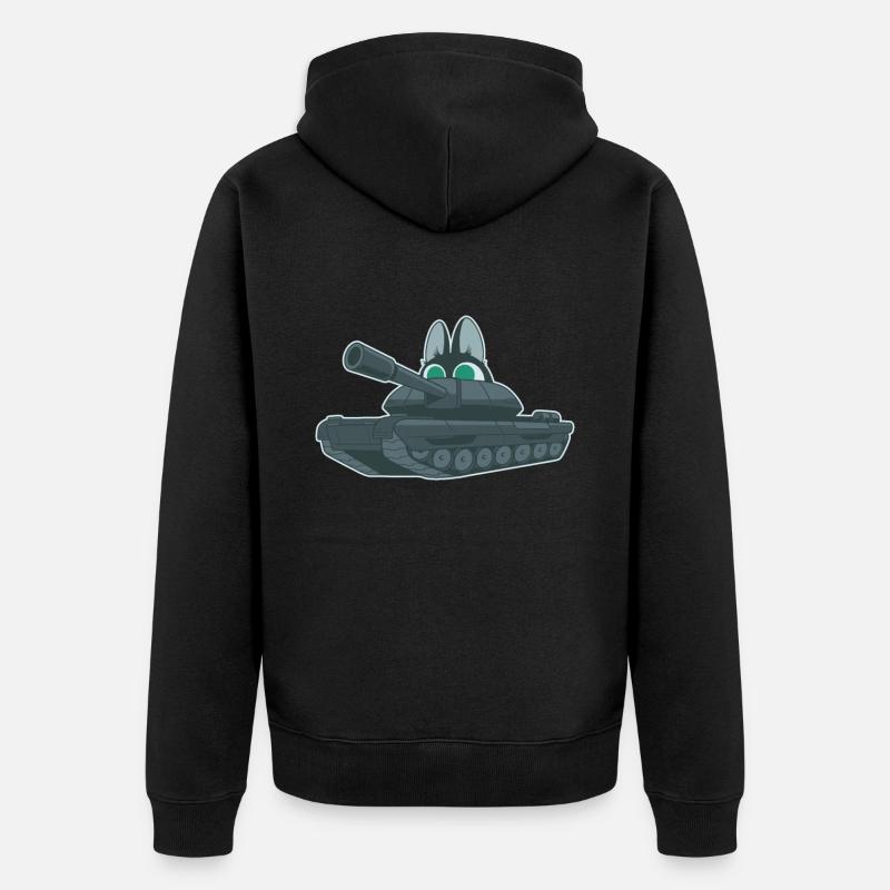 Panzer Katze Funny - Veste à capuche bio Premium Unisexe - noir
